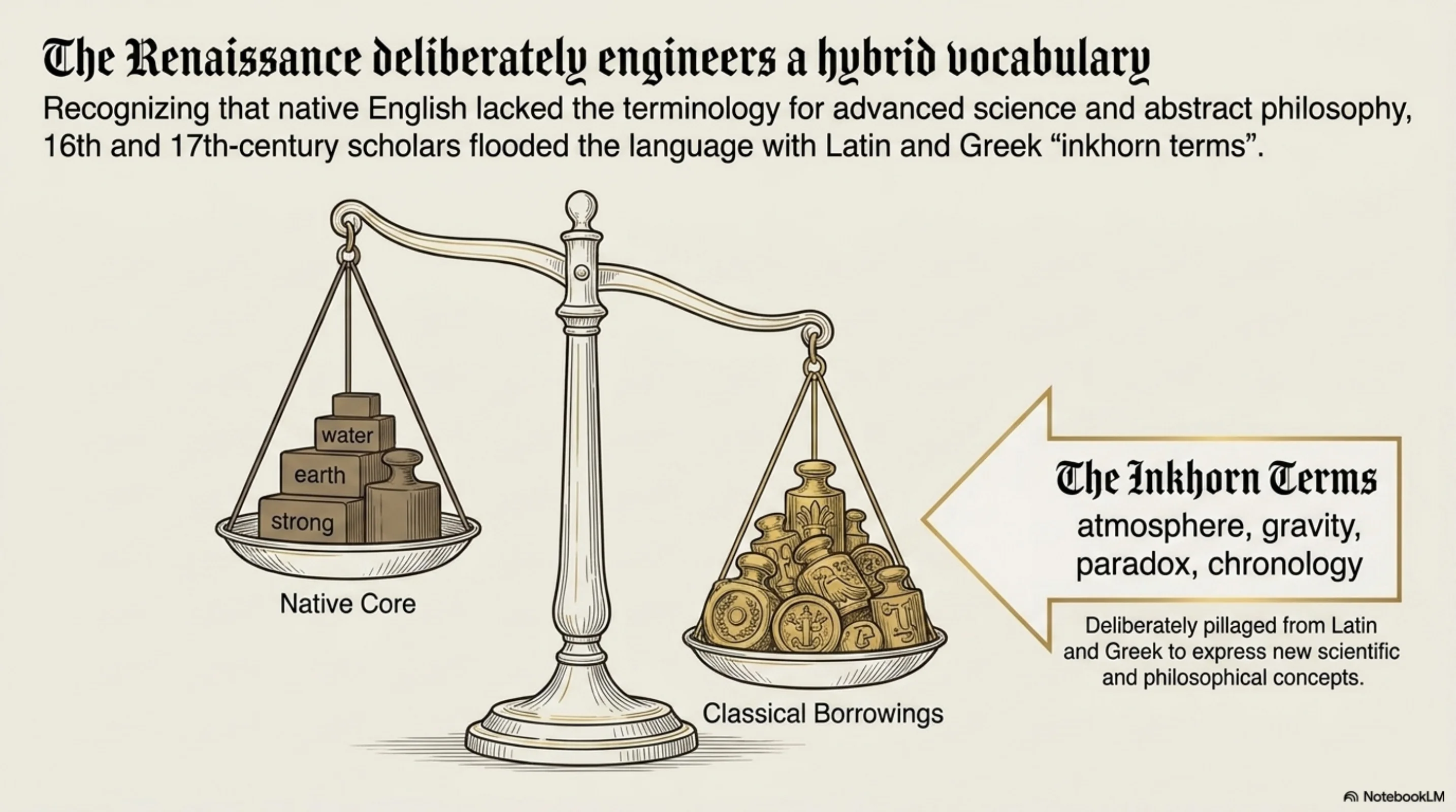 A millennium of structural change at a glance: Old English is highly synthetic with flexible word order, Middle English is transitional, and Modern English is analytic with strictly locked SVO order
