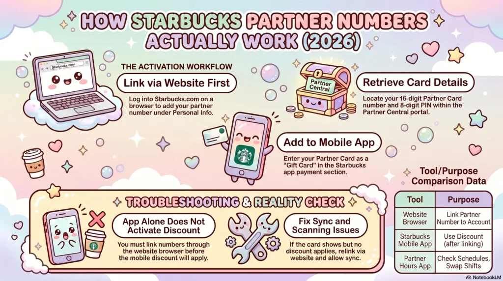 how starbucks partner number works