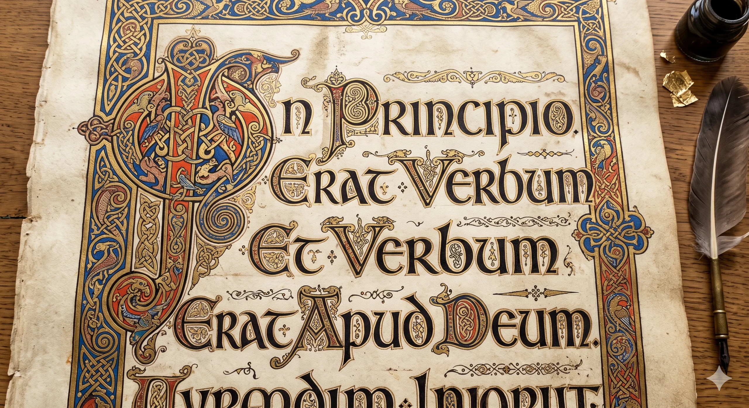 Old English alphabet letters illustrated on a parchment manuscript background showing thorn eth ash and wynn